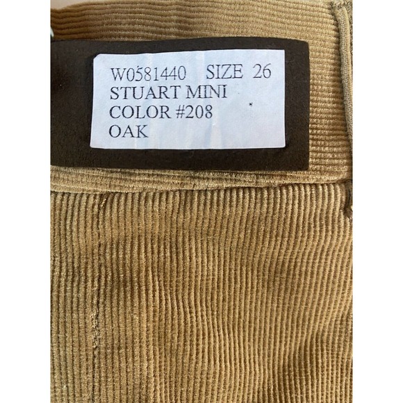 NWT FRX Clothing Stuart Mini Skirt OAK Size 26 MSRP 97.00 courderoy - Picture 3 of 8